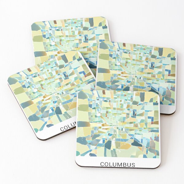 Item preview, Columbus Ohio Named City Map - Pastel Color Scheme designed and sold by StylishStacks.