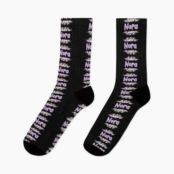 Item preview, Purple Flower Nora Name Label (Black) designed and sold by NormadWorld.