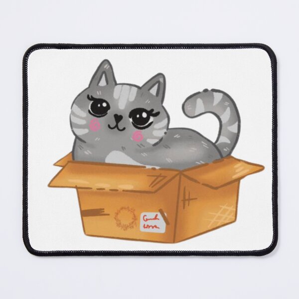 Item preview, Gray Cat In Box | Sticker, T-Shirt designed and sold by NicolasGlowArt.