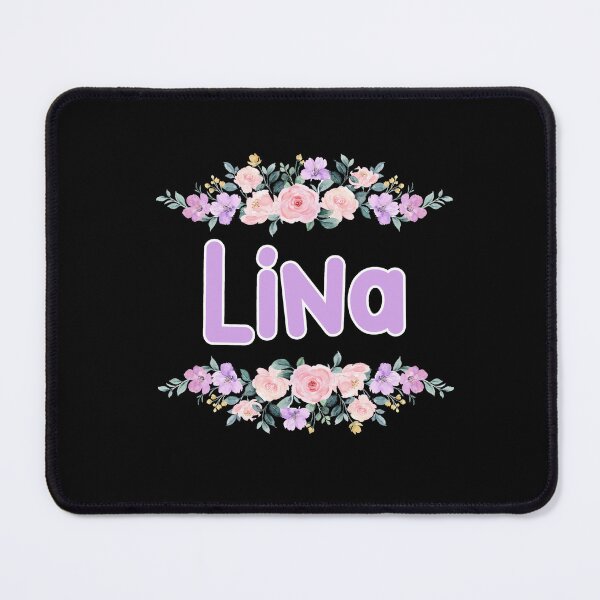 Item preview, Purple Flower Lina Name Label (Black) designed and sold by NormadWorld.
