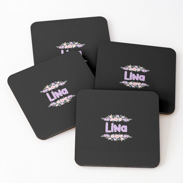 Item preview, Purple Flower Lina Name Label (Black) designed and sold by NormadWorld.