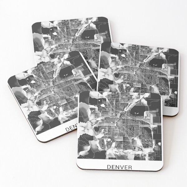 Item preview, Denver Colorado Named City Map - Black and White designed and sold by StylishStacks.