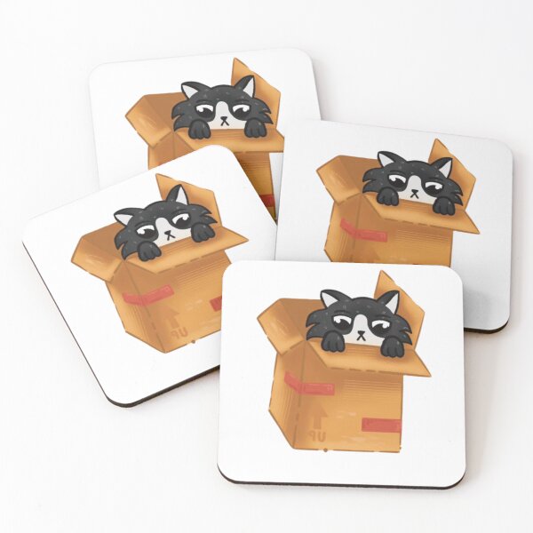 Item preview, Black Cat In Box | Sticker, T-Shirt designed and sold by NicolasGlowArt.