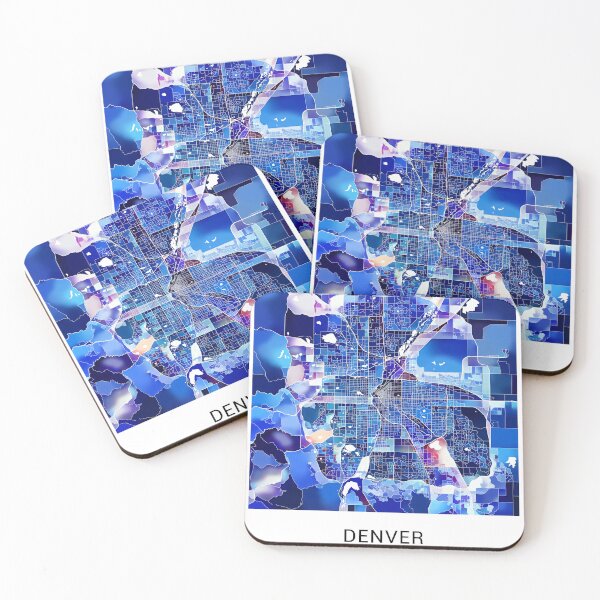 Item preview, Denver Colorado Named City Map - Marine Blue designed and sold by StylishStacks.