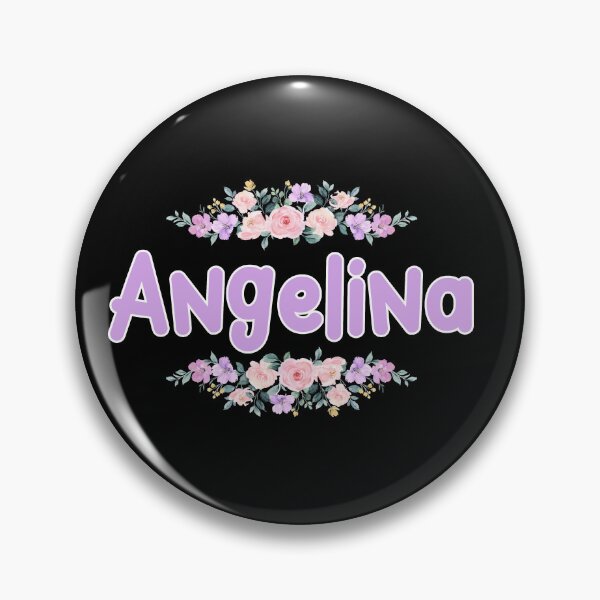 Item preview, Purple Flower Angelina Name Label (Black) designed and sold by NormadWorld.