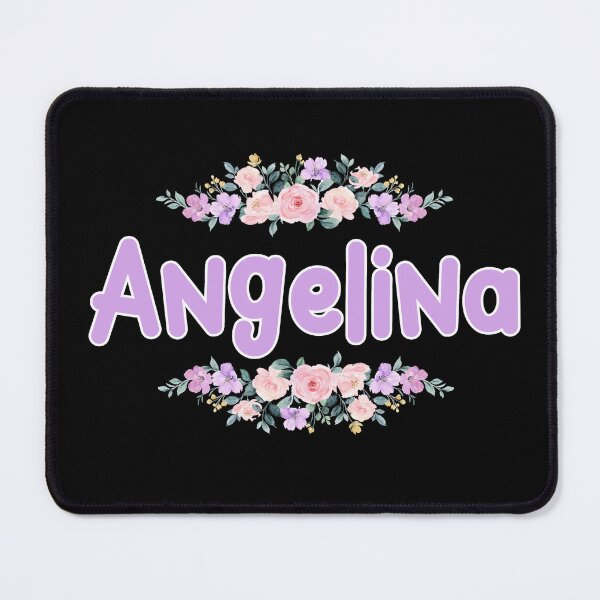 Item preview, Purple Flower Angelina Name Label (Black) designed and sold by NormadWorld.