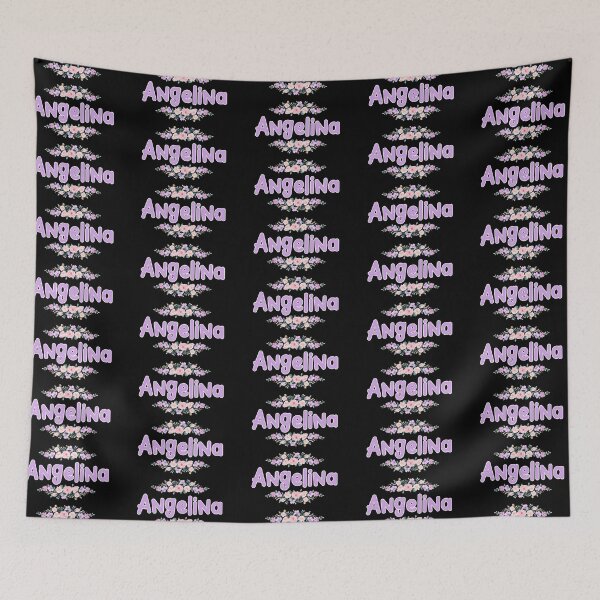 Item preview, Purple Flower Angelina Name Label (Black) designed and sold by NormadWorld.