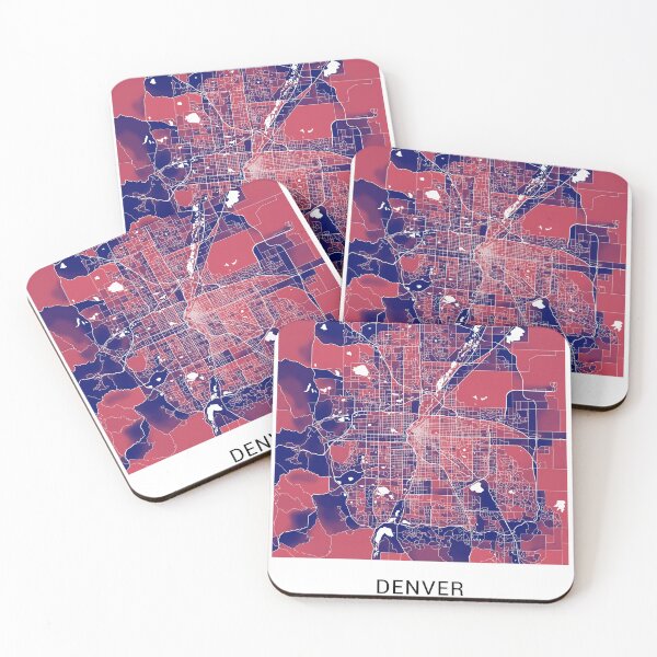 Item preview, Denver Colorado Named City Map - Red-Blue Duotone designed and sold by StylishStacks.