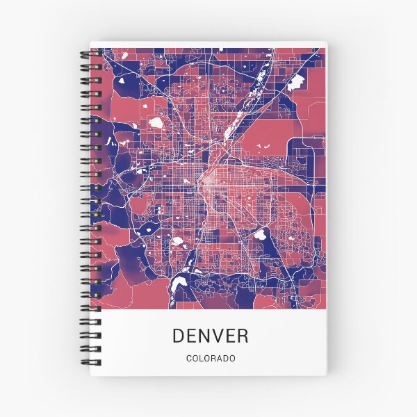 Item preview, Denver Colorado Named City Map - Red-Blue Duotone designed and sold by StylishStacks.