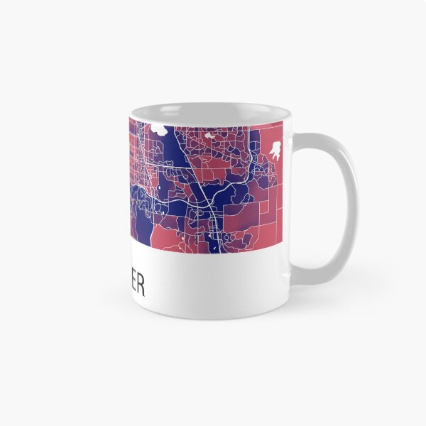 Item preview, Denver Colorado Named City Map - Red-Blue Duotone designed and sold by StylishStacks.