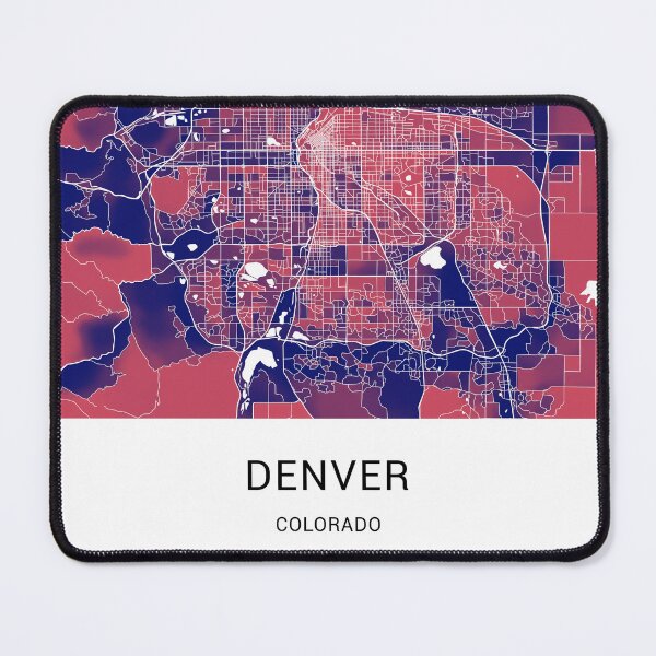 Item preview, Denver Colorado Named City Map - Red-Blue Duotone designed and sold by StylishStacks.