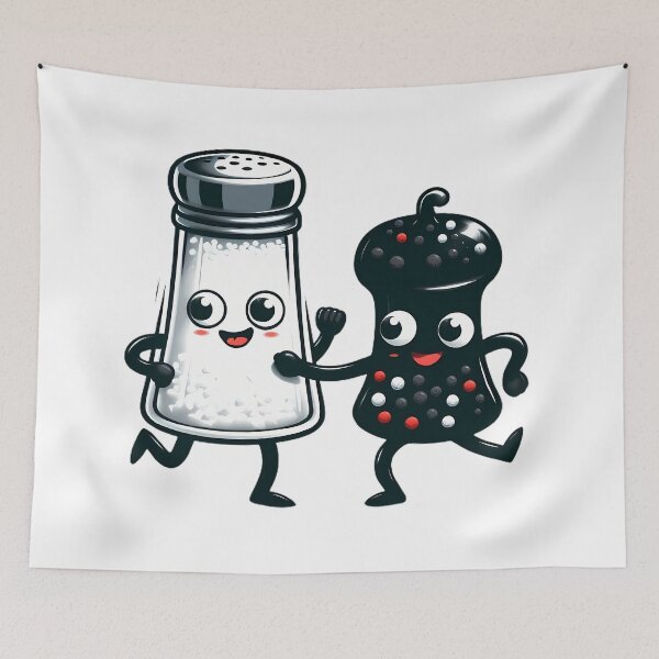 Item preview, Dancing Food: dancing salt and pepper mill designed and sold by CreativeSparkzz.