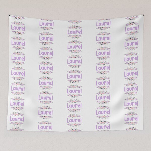 Item preview, Purple Flower Laurel Name Label  designed and sold by NormadWorld.