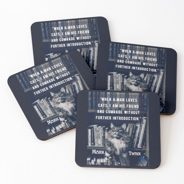 Item preview, Mark Twain quote: When a man loves cats, I am his friend and comrade without further introduction designed and sold by artbleed.