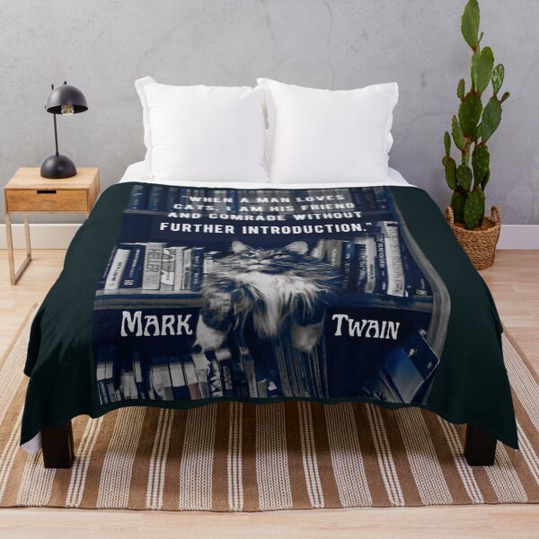 Item preview, Mark Twain quote: When a man loves cats, I am his friend and comrade without further introduction designed and sold by artbleed.