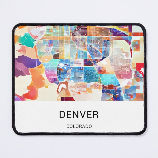 Item preview, Denver Colorado Named City Map - Tropical Rainbow Scheme designed and sold by StylishStacks.