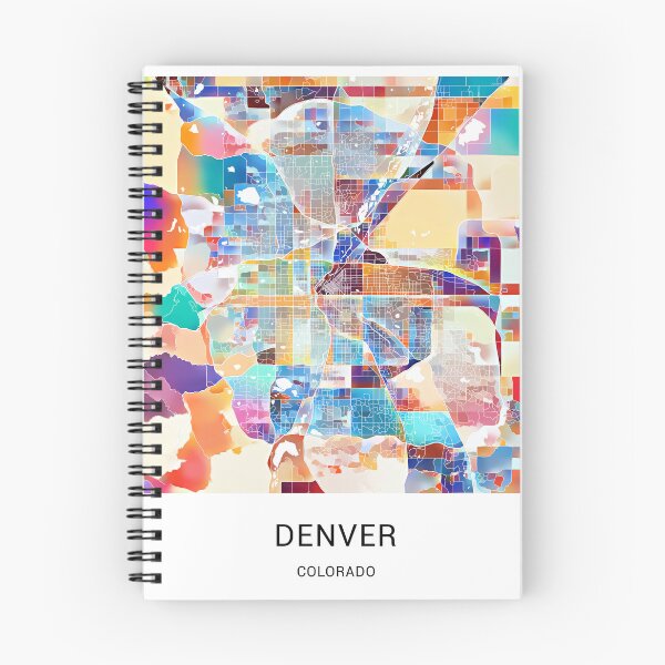 Item preview, Denver Colorado Named City Map - Tropical Rainbow Scheme designed and sold by StylishStacks.