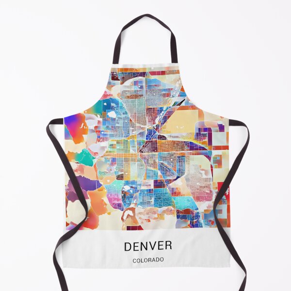 Item preview, Denver Colorado Named City Map - Tropical Rainbow Scheme designed and sold by StylishStacks.