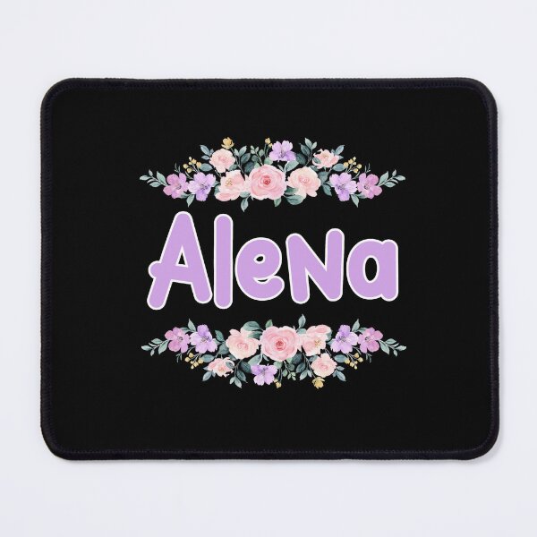 Item preview, Purple Flower Alena Name Label (Black) designed and sold by NormadWorld.