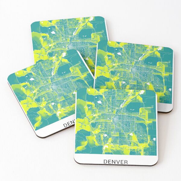 Item preview, Denver Colorado Named City Map - Green-Yellow Duotone designed and sold by StylishStacks.