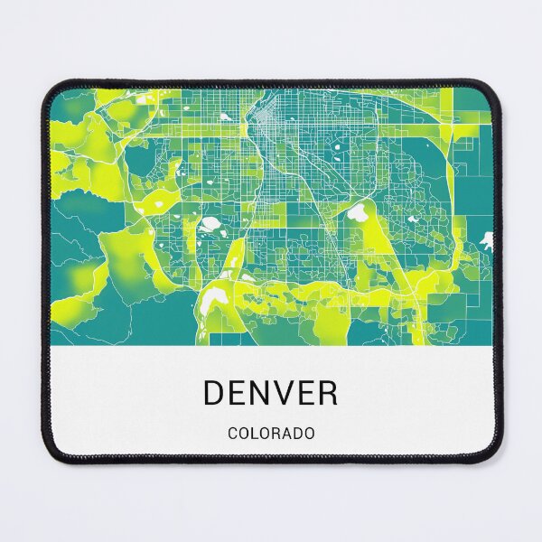 Item preview, Denver Colorado Named City Map - Green-Yellow Duotone designed and sold by StylishStacks.