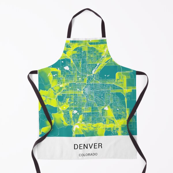 Item preview, Denver Colorado Named City Map - Green-Yellow Duotone designed and sold by StylishStacks.