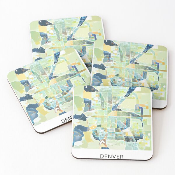 Item preview, Denver Colorado Named City Map - Pastel Color Scheme designed and sold by StylishStacks.