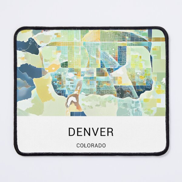 Item preview, Denver Colorado Named City Map - Pastel Color Scheme designed and sold by StylishStacks.