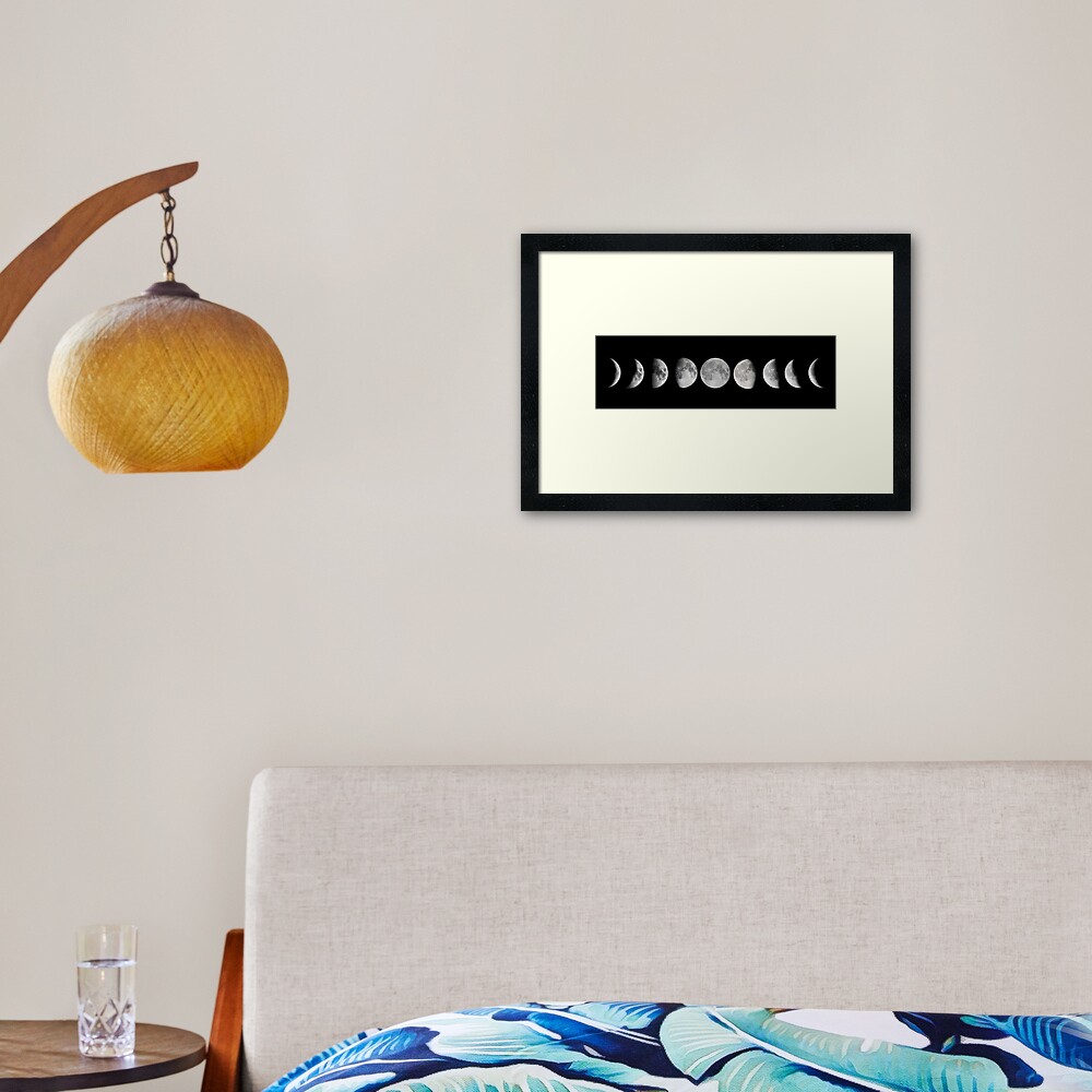 Moon phases Framed Art Print