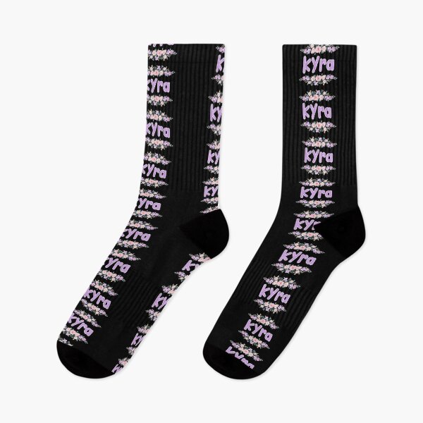 Item preview, Purple Flower Kyra Name Label (Black) designed and sold by NormadWorld.