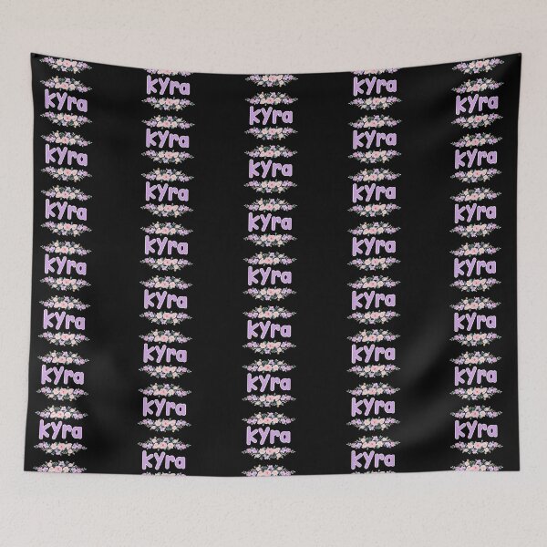 Item preview, Purple Flower Kyra Name Label (Black) designed and sold by NormadWorld.