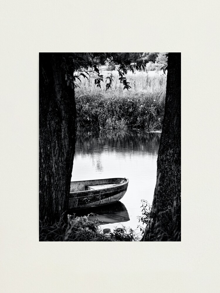 Alternate view of boat bw Photographic Print