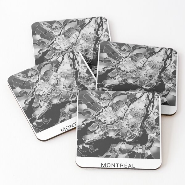 Item preview, Montreal Canada Named City Map - Black and White designed and sold by StylishStacks.