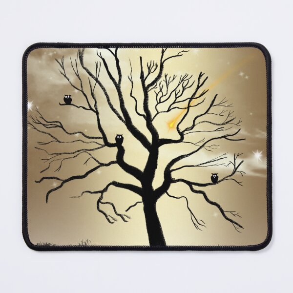 Item preview, owl cartoon cute tree wildlife designed and sold by wrightsonarts.