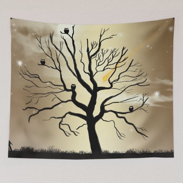 Item preview, búho dibujos animados lindo árbol vida silvestre designed and sold by wrightsonarts.