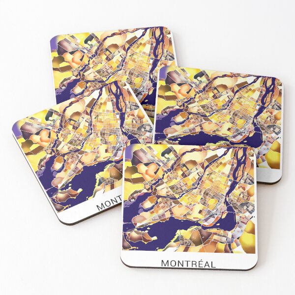 Item preview, Montreal Canada Named City Map - Golden Yellow designed and sold by StylishStacks.