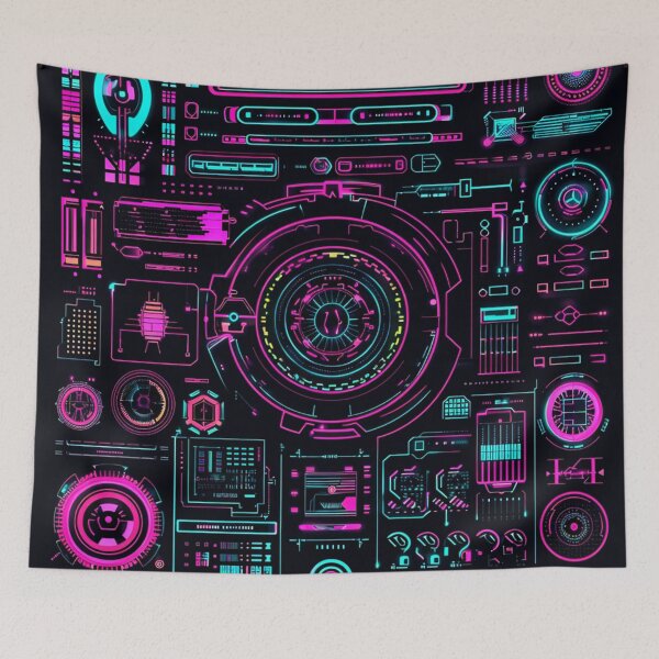 Item preview, Futuristic HUD Patterns - Neon Precision designed and sold by kaliguy17.