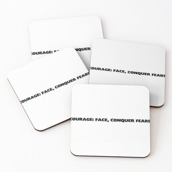 Item preview, "Courage: Face, Conquer fears." Text designed and sold by Bananobanini.