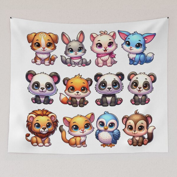 Item preview, cute animal sticker pack designed and sold by DigiHouse.