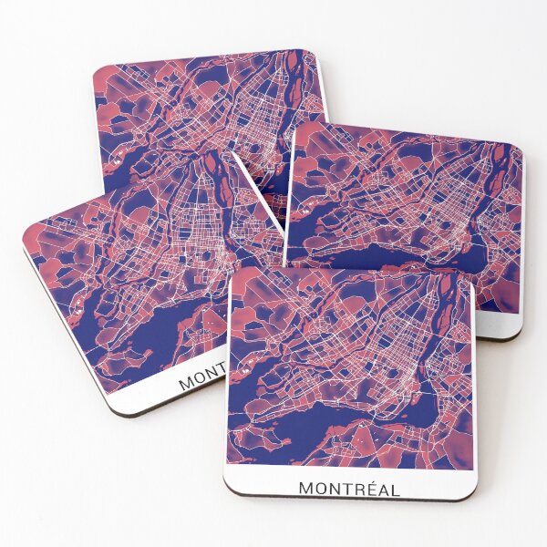 Item preview, Montreal Canada Named City Map - Red-Blue Duotone designed and sold by StylishStacks.