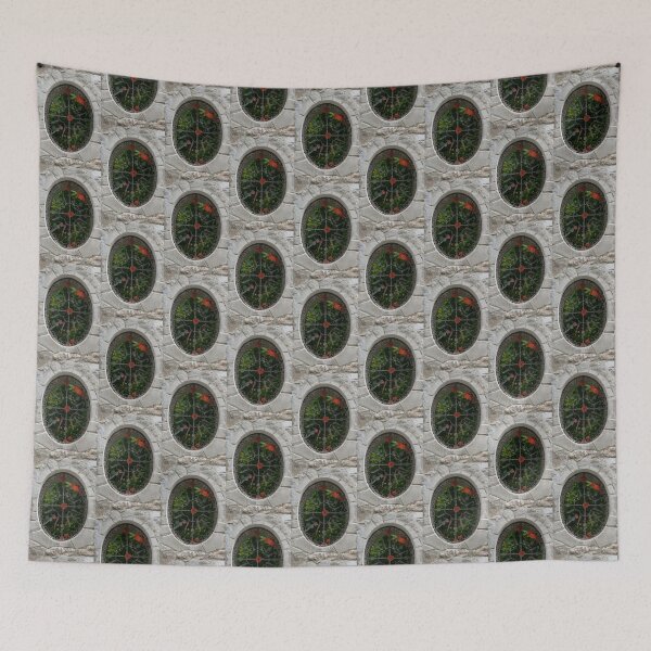 Item preview, Secret Rose Garden Through an Elegantly Barred Fence Window designed and sold by Georgia Mizuleva.
