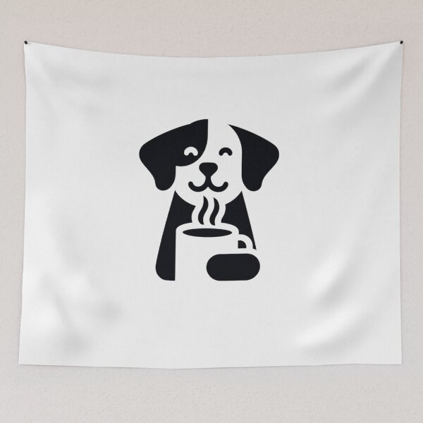 Item preview, Dog Icon Drinking Coffee  designed and sold by SnuggleSafari.