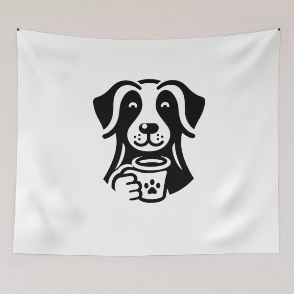 Item preview, Dog Icon Drinking Coffee  designed and sold by SnuggleSafari.
