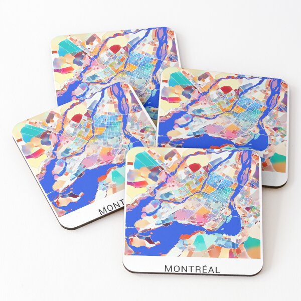 Item preview, Montreal Canada Named City Map - Tropical Rainbow Scheme designed and sold by StylishStacks.
