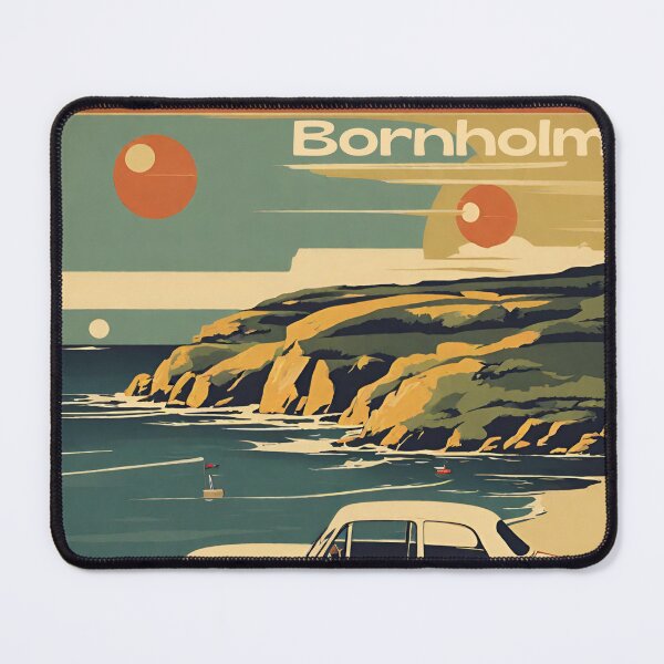 Item preview, Bornholm Retro Poster Denmark Bornholm Souvernir designed and sold by CyberArtistOne.
