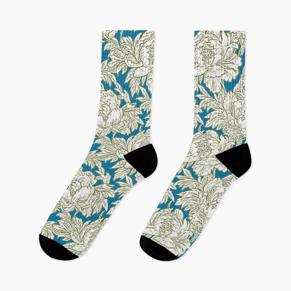 Artikelvorschau, Pfingstrosenmuster Cyan entworfen und verkauft von Alessandro Remo Mazzoni Remotextiles.