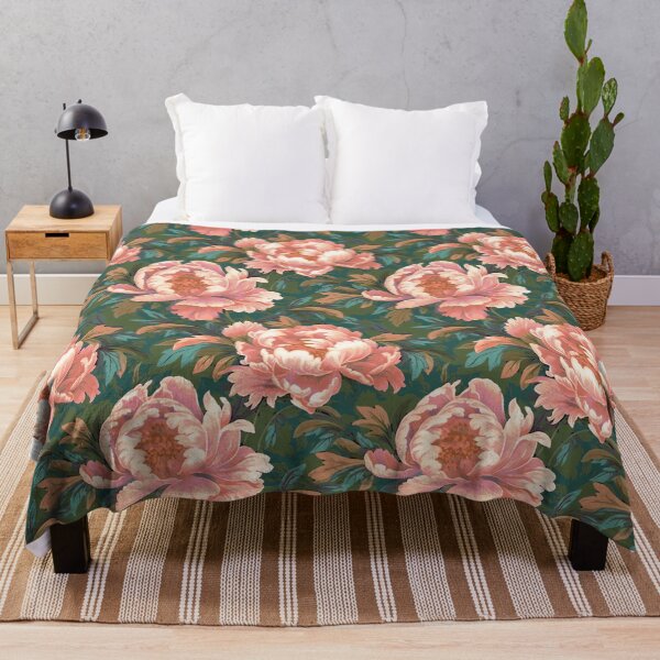 Artikelvorschau, Rosa Pfirsichflaum mit Pfingstrosenmuster entworfen und verkauft von Alessandro Remo Mazzoni Remotextiles.