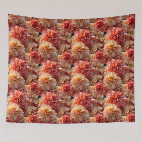 Item preview, Carnation Tile 006 - Ruffled Rainbows in Floral Clusters designed and sold by TheBrainArt.