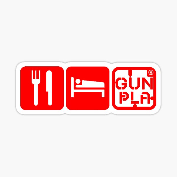 Eat Sleep Gunpla (red) Sticker