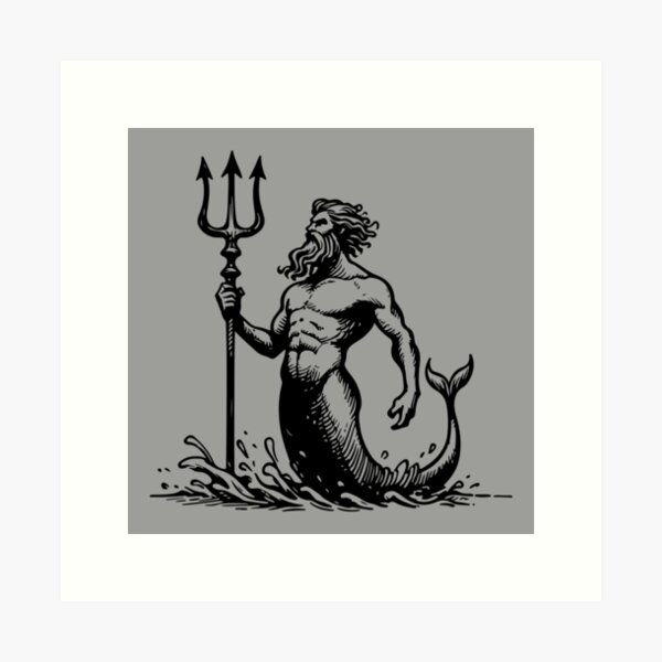 Poseidon Trident Art Print for Sale by AbbyStabby